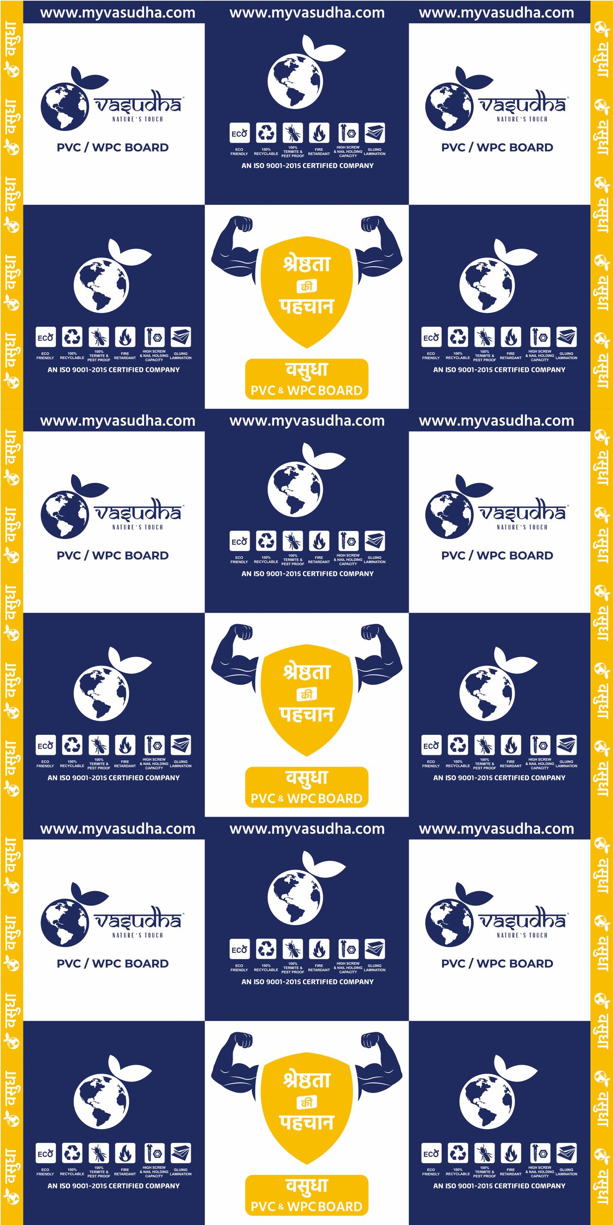 VASUDHA PVC Foam Board — Blue logo film